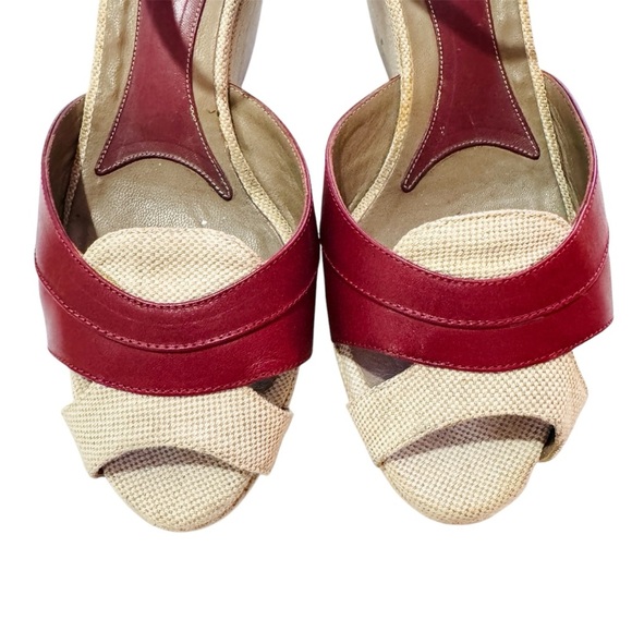 MARNI red leather wedge sandals MADE IN ITALY - Picture 5 of 13